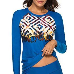 Womens Two Piece Swimsuits Long Sleeve Swimsuits for Women Athletic Tankini Set